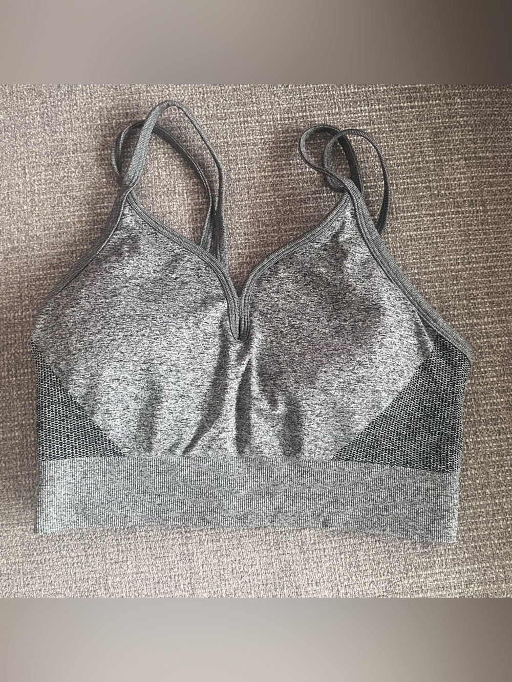 Zella Heather Gray Seamless Light Support Sports Bra